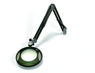Green-Lite® 6" Racing Green Round LED Magnifier; 43" Reach; Table Edge Clamp - Americas Industrial Supply