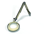 Green-Lite® 6" Shadow White Round LED Magnifier; 43" Reach; Table Edge Clamp - Americas Industrial Supply