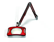 Green-Lite® 7" x 5-1/4"Blazing Red Rectangular LED Magnifier; 43" Reach; Table Edge Clamp - Americas Industrial Supply