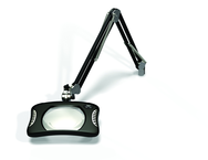 Green-Lite® 7" x 5-1/4"Black Rectangular LED Magnifier; 43" Reach; Table Edge Clamp - Americas Industrial Supply