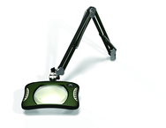 Green-Lite® 7" x 5-1/4"Racing Green Rectangular LED Magnifier; 43" Reach; Table Edge Clamp - Americas Industrial Supply