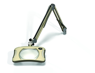 Green-Lite® 7" x 5-1/4"Shadow White Rectangular LED Magnifier; 43" Reach; Table Edge Clamp - Americas Industrial Supply