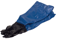 Pair Blue Gauntlet Gloves for Blast Cabinet - Model #2-02025 8" - Americas Industrial Supply