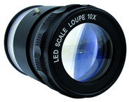 LED 10x Loupe - With inch, mm, Fraction, Angle, Diameter Scale - Plus 9  Reticles - Americas Industrial Supply