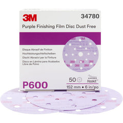 3M Hookit Purple Finishing Film Abrasive Disc 260L 34780 6″ Dust Free P600 - Exact Industrial Supply