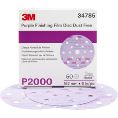 3M Hookit Finishing Film Disc Dust-Free 34785 6″ 17 Hole P2000 - Exact Industrial Supply