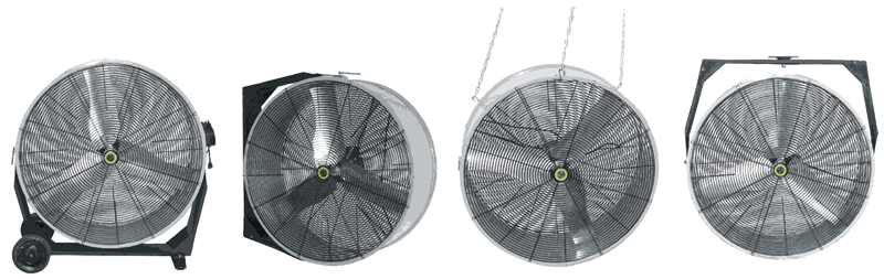 30" Hanging / Ceiling / Wall / Portable Direct Drive 4-in-1 Fan - Americas Industrial Supply