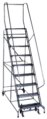 Model 1000; 9 Steps; 32 x 65'' Base Size - Steel Mobile Platform Ladder - Americas Industrial Supply