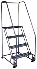 Model 4TR26E4; 4 Steps; 28 x 47'' Base Size - Tilt-N-Roll Ladder - Americas Industrial Supply