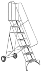 Model 6500; 7 Steps; 30 x 58'' Base Size - Roll-N-Fold Ladder - Americas Industrial Supply