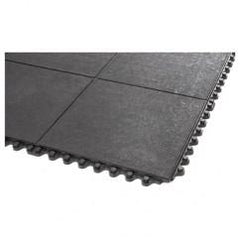 3' x 3' x 5/8" Thick Solid Deck Mat - Black - Grit Coated - Americas Industrial Supply