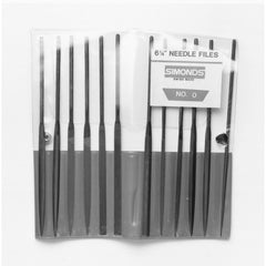 ‎5-1/2 Needle File Set, 12 Piece, Knurled Handle, 0 Cut - Exact Industrial Supply