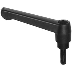Model 70829, Clamp Lever Size 4 - Plastic Classic Style with Steel Stud Insert 3/8″–16 × 2.360″, Screw and Spring - Americas Industrial Supply