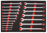 Proto® Foamed 18 Piece Metric Combination Wrench Set - Satin-12 Point - Americas Industrial Supply