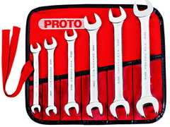 Proto® 6 Piece Satin Metric Open-End Wrench Set - Americas Industrial Supply