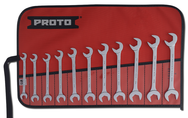 Proto® 11 Piece Full Polish Metric Angle Open-End Wrench Set - Americas Industrial Supply