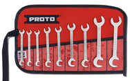 Proto® 9 Piece Satin Short Angle Open-End Wrench Set - Americas Industrial Supply