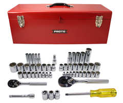 Proto® 1/4" & 3/8" Drive 53 Piece Socket Set- 6 & 12 Point - Americas Industrial Supply