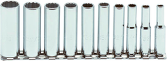 Proto® 1/4" Drive 10 Piece Deep Socket Set - 12 Point - Americas Industrial Supply