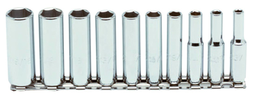 Proto® 1/4" Drive 10 Piece Deep Socket Set - 6 Point - Americas Industrial Supply