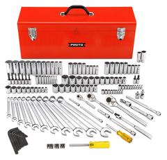 Proto® 1/4", 3/8" & 1/2" Drive 148 Piece Socket Set- 6 & 12 Point w/Box J9969R - Americas Industrial Supply
