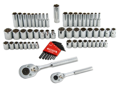 Proto® 1/4" & 3/8" Drive 63 Piece Socket Set- 6 & 12 Point- Tools Only - Americas Industrial Supply