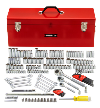 Proto® 1/4", 3/8" & 1/2" Drive 184 Piece Socket Set with Box - Americas Industrial Supply