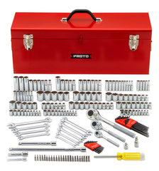 Proto® 1/4", 3/8" & 1/2" Drive 184 Piece Socket Set with Box - Americas Industrial Supply