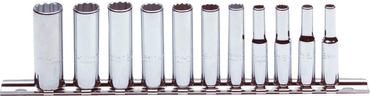 Proto® 1/4" Drive 11 Piece Metric Deep Socket Set -12 Point - Americas Industrial Supply