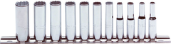 Proto® 1/4" Drive 11 Piece Metric Deep Socket Set -12 Point - Americas Industrial Supply
