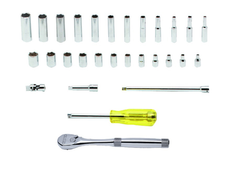 Proto® 1/4" Drive 29 Piece Metric Socket, Combination Set - 6 Point - Americas Industrial Supply