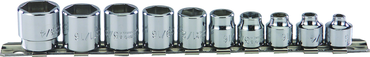 Proto® 3/8" Drive 10 Piece Super Short Socket Set - 6 Point - Americas Industrial Supply