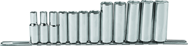 Proto® 3/8" Drive 12 Piece Metric Deep Socket Set - 6 Point - Americas Industrial Supply