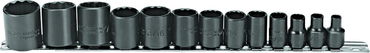 Proto® 3/8" Drive 13 Piece Black Oxide Socket Set - 12 Point - Americas Industrial Supply