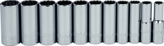 Proto® 1/2" Drive 11 Piece Deep Socket Set - 12 Point - Americas Industrial Supply