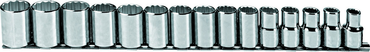 Proto® 1/2" Drive 15 Piece Metric Socket Set - 12 Point - Americas Industrial Supply