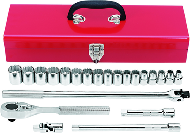 Proto® 1/2" Drive 22 Piece Metric Socket Set - 12 Point - Americas Industrial Supply