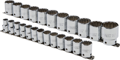 Proto® Tether-Ready 1/2" Drive 24 Piece Metric Socket Set - 12 Point - Americas Industrial Supply