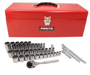 Proto® 3/8" & 1/2" Drive 39 Piece Combination Socket Set- 6 Point - Americas Industrial Supply