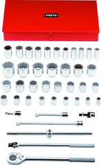 Proto® 3/4" Drive 42 Piece Combination Socket Set - 12 and 6 Point - Americas Industrial Supply