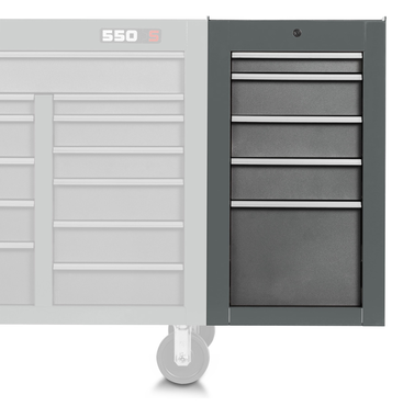 Proto® 550S Side Cabinet - 5 Drawer, Dual Gray - Americas Industrial Supply