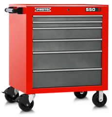 Proto® 550S 34" Roller Cabinet - 6 Drawer, Safety Red and Gray - Americas Industrial Supply