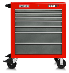 Proto® 550S 34" Roller Cabinet - 7 Drawer, Safety Red and Gray - Americas Industrial Supply