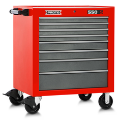 Proto® 550S 34" Roller Cabinet - 8 Drawer, Safety Red and Gray - Americas Industrial Supply