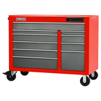 Proto® 550E 50" Front Facing Power Workstation w/ USB - 10 Drawer, Safety Red and Gray - Americas Industrial Supply