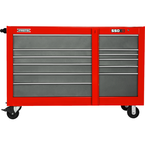 Proto® 550S 66" Workstation with Removable Lock Bar- 11 Drawer- Safety Red & Gray - Americas Industrial Supply