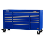 Proto® 550E 67" Power Workstation - 18 Drawer, Gloss Blue - Americas Industrial Supply