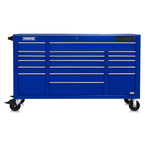 Proto® 550E 67" Front Facing Power Workstation w/ USB - 18 Drawer, Gloss Blue - Americas Industrial Supply