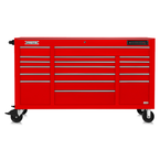 Proto® 550E 67" Power Workstation - 18 Drawer, Gloss Red - Americas Industrial Supply