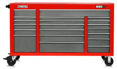 Proto® 550S 67" Workstation - 20 Drawer, Safety Red and Gray - Americas Industrial Supply